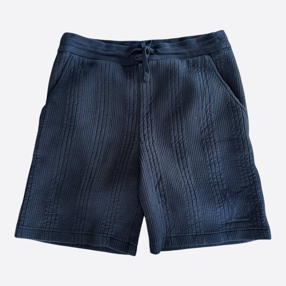 Louis Vuitton Navy Embroidered Logo Shorts